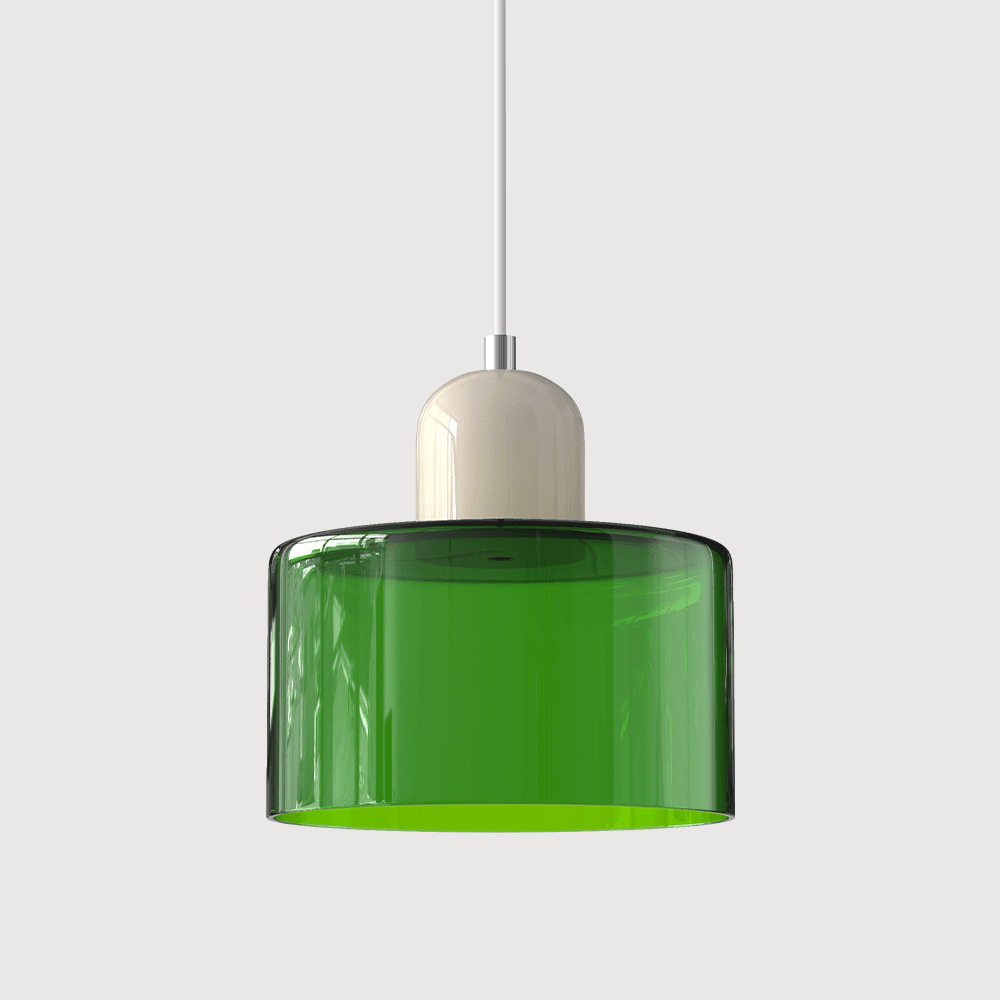 Bauhaus Coloured Glass Pendant Light Modern Design - Pendant Light - Green - Seravelle Home