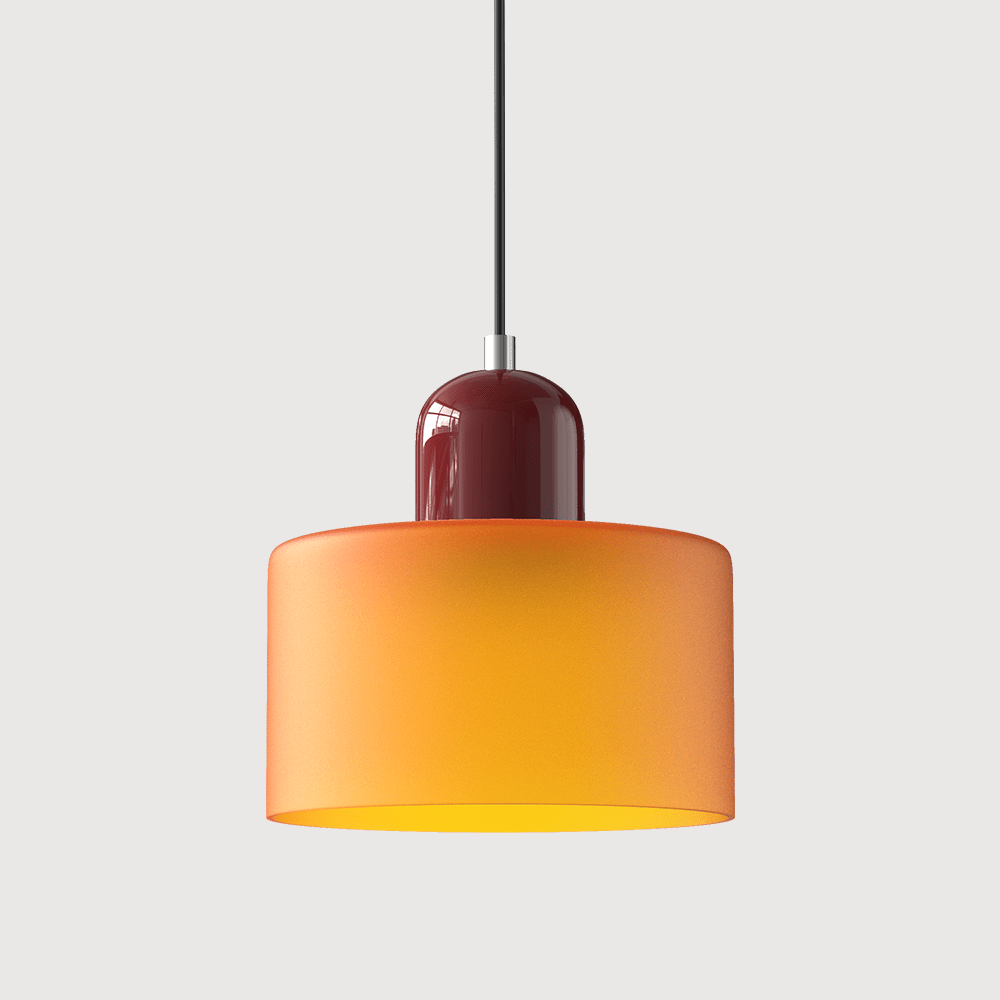 Bauhaus Coloured Glass Pendant Light Modern Design - Pendant Light - Orange - Seravelle Home