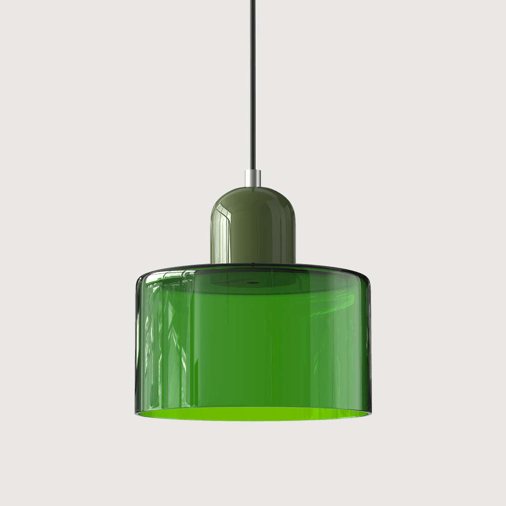 Bauhaus Coloured Glass Pendant Light Modern Design - Pendant Light - Green - Seravelle Home