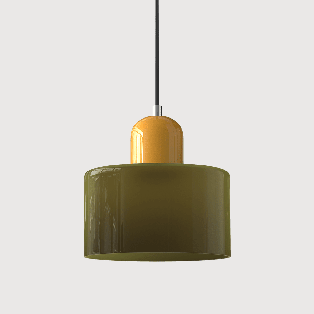 Bauhaus Coloured Glass Pendant Light Modern Design - Pendant Light - Light Green - Seravelle Home