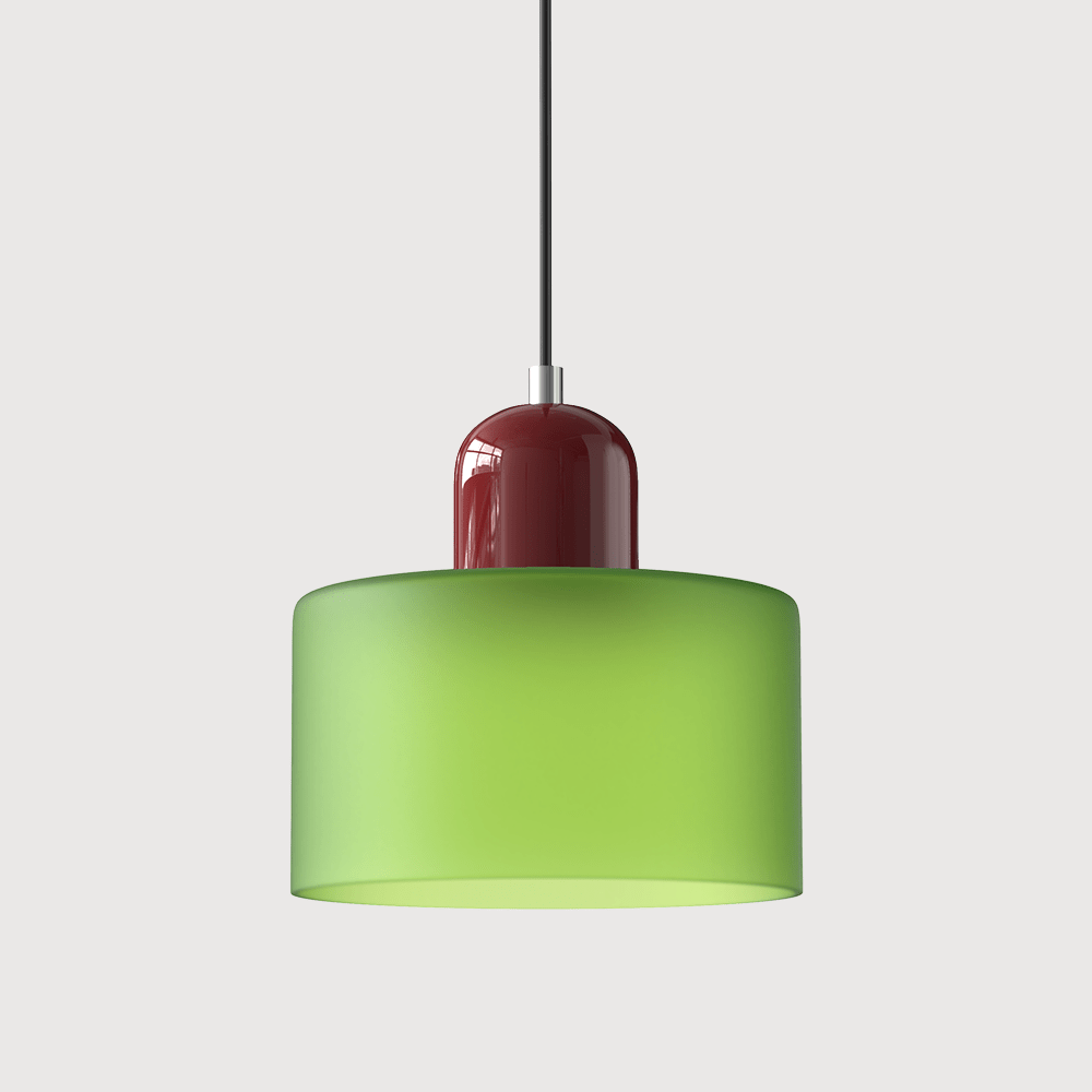Bauhaus Coloured Glass Pendant Light Modern Design - Pendant Light - Matt Green - Seravelle Home