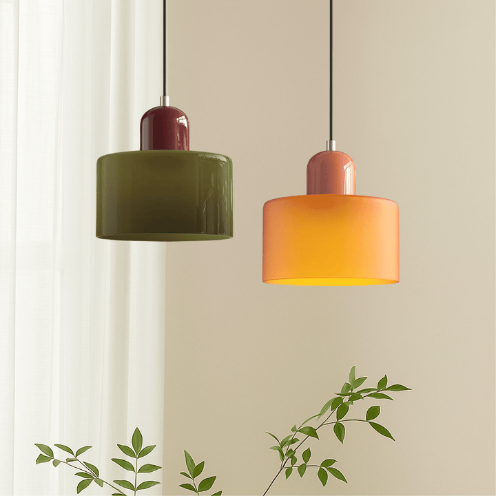 Bauhaus Coloured Glass Pendant Light Modern Design - Pendant Light - Light Green - Seravelle Home