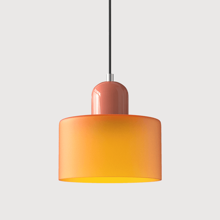 Bauhaus Coloured Glass Pendant Light Modern Design - Pendant Light - Orange - Seravelle Home
