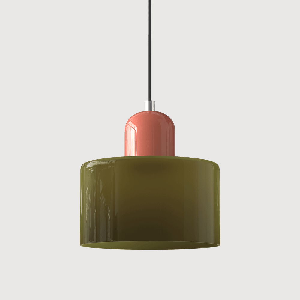 Bauhaus Coloured Glass Pendant Light Modern Design - Pendant Light - Light Green - Seravelle Home