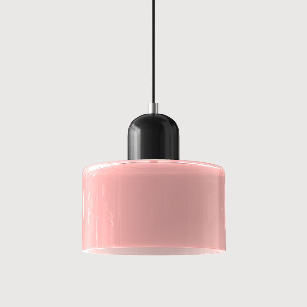 Bauhaus Coloured Glass Pendant Light Modern Design - Pendant Light - Pink - Seravelle Home