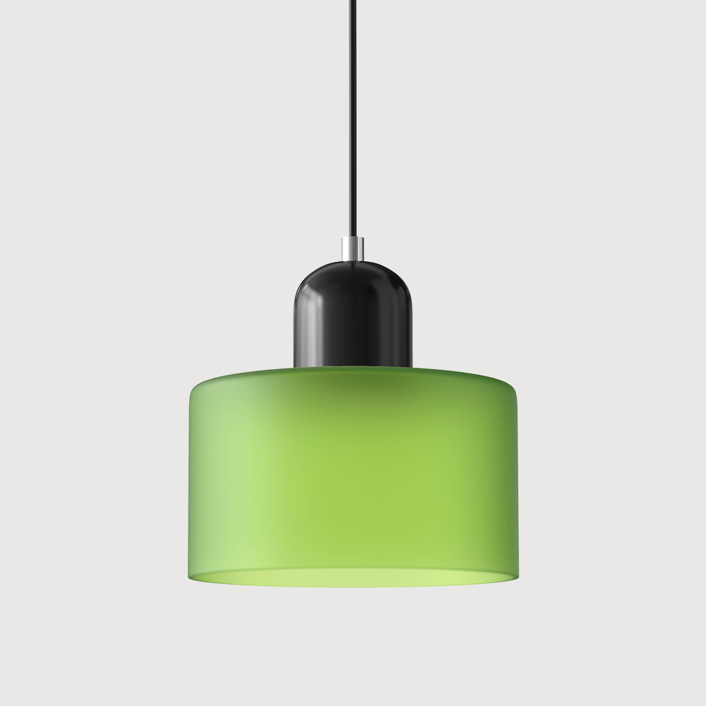 Bauhaus Coloured Glass Pendant Light Modern Design - Pendant Light - Matt Green - Seravelle Home