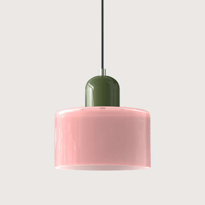 Bauhaus Coloured Glass Pendant Light Modern Design - Pendant Light - Pink - Seravelle Home