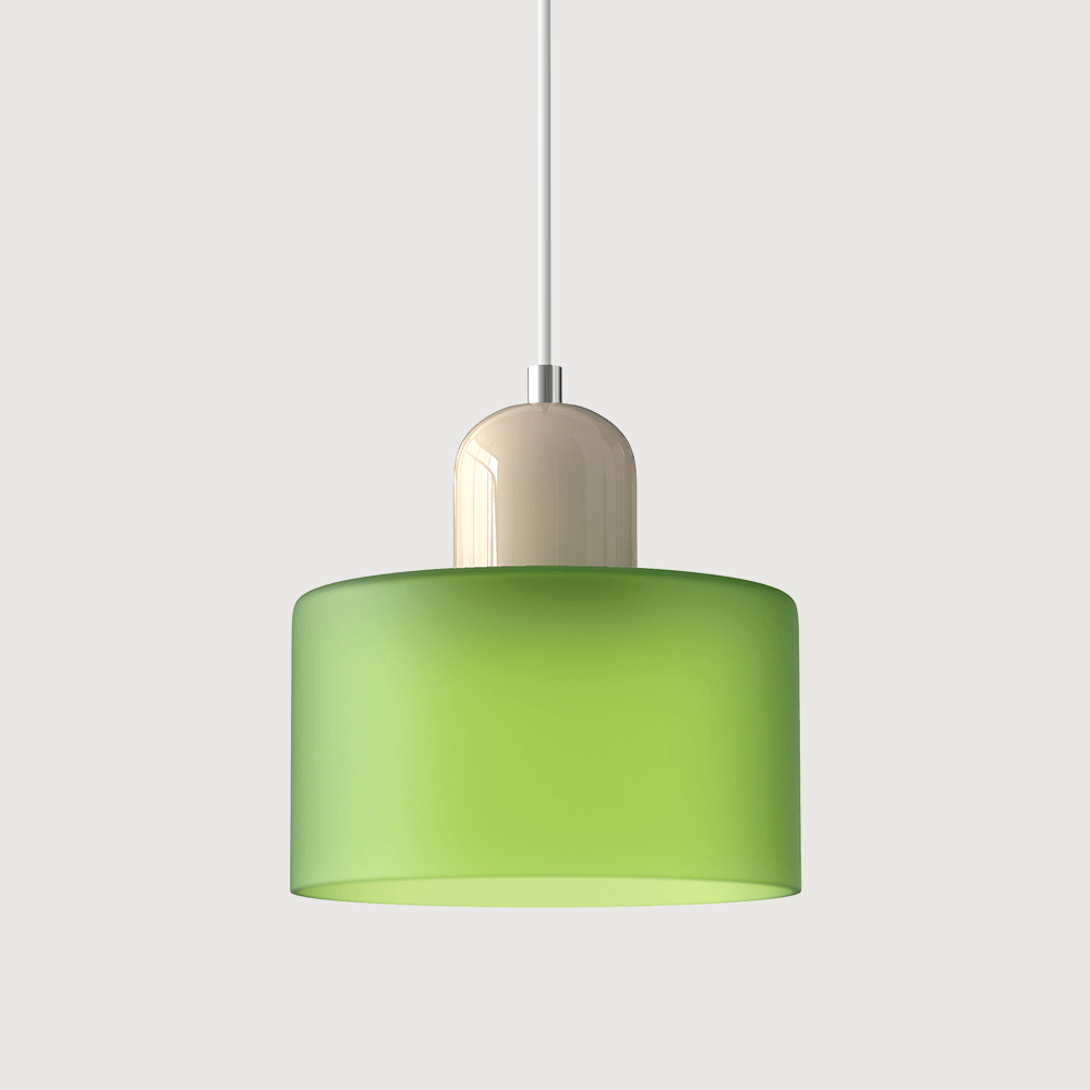 Bauhaus Coloured Glass Pendant Light Modern Design - Pendant Light - Matt Green - Seravelle Home