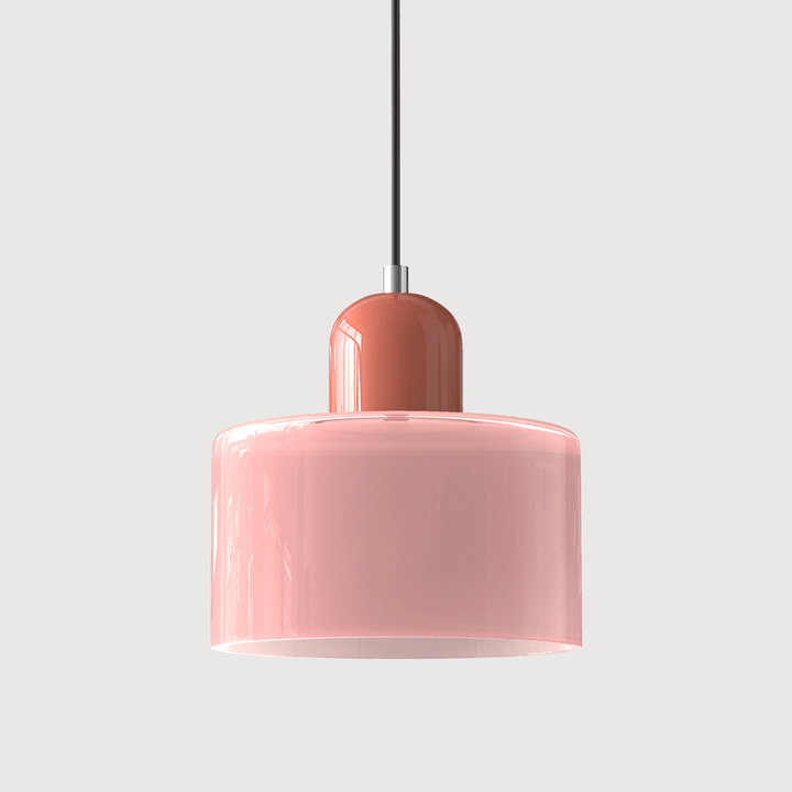 Bauhaus Coloured Glass Pendant Light Modern Design - Pendant Light - Pink - Seravelle Home