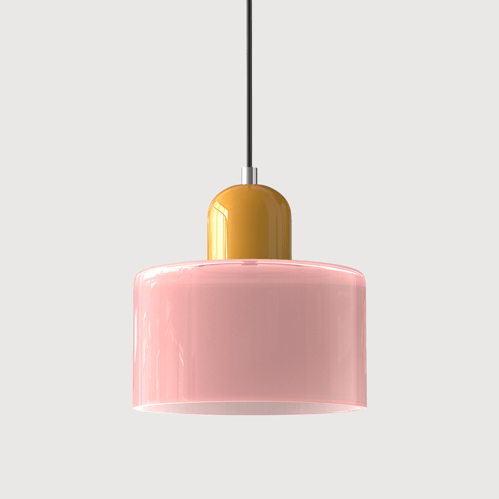 Bauhaus Coloured Glass Pendant Light Modern Design - Pendant Light - Pink - Seravelle Home