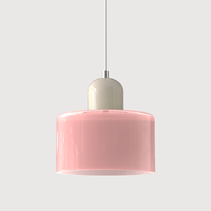 Bauhaus Coloured Glass Pendant Light Modern Design - Pendant Light - Pink - Seravelle Home