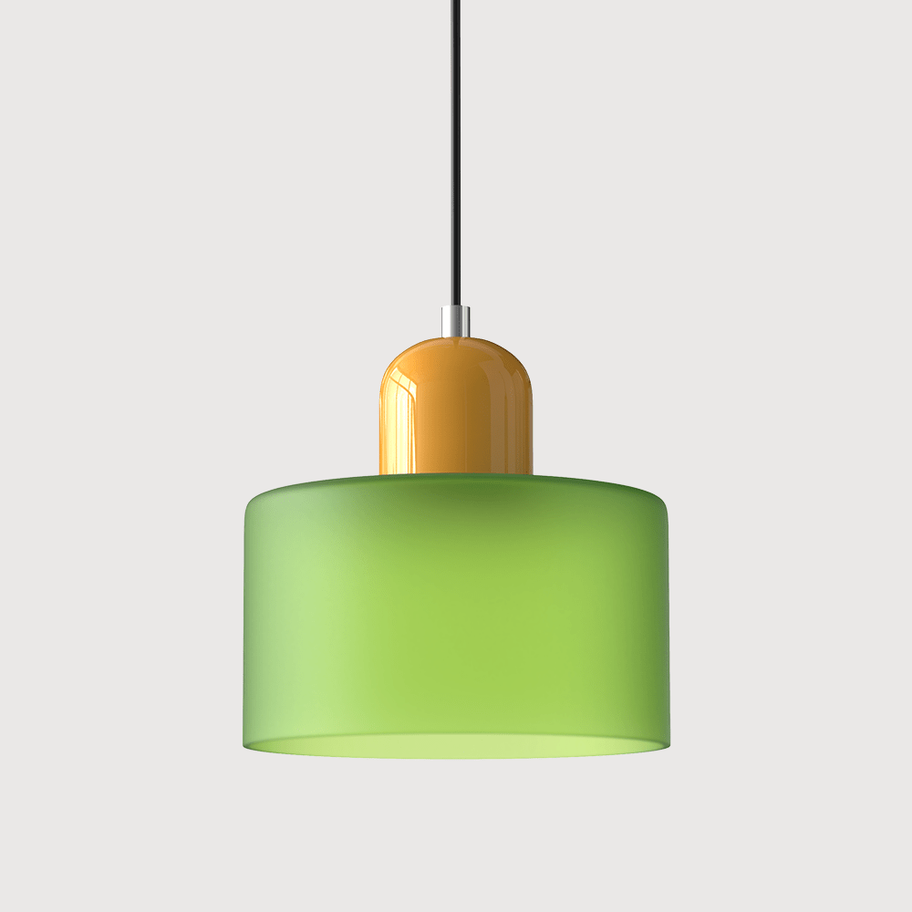 Bauhaus Coloured Glass Pendant Light Modern Design - Pendant Light - Matt Green - Seravelle Home