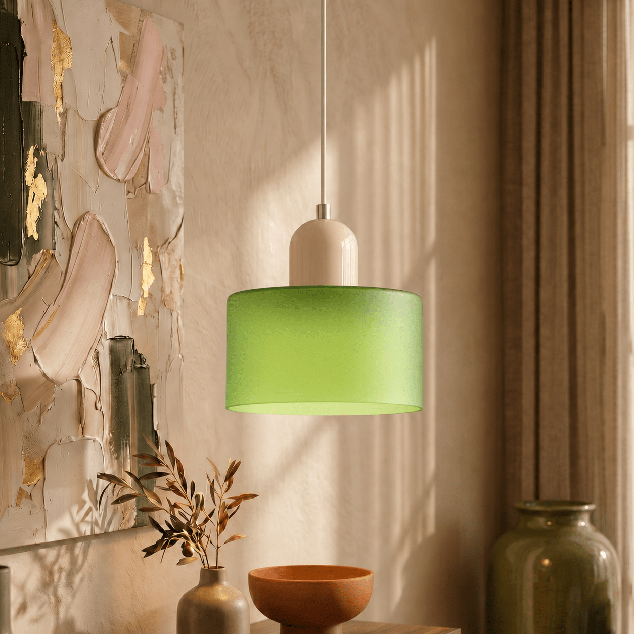 Bauhaus Pendant Light with Modern Cylindrical Shade Design