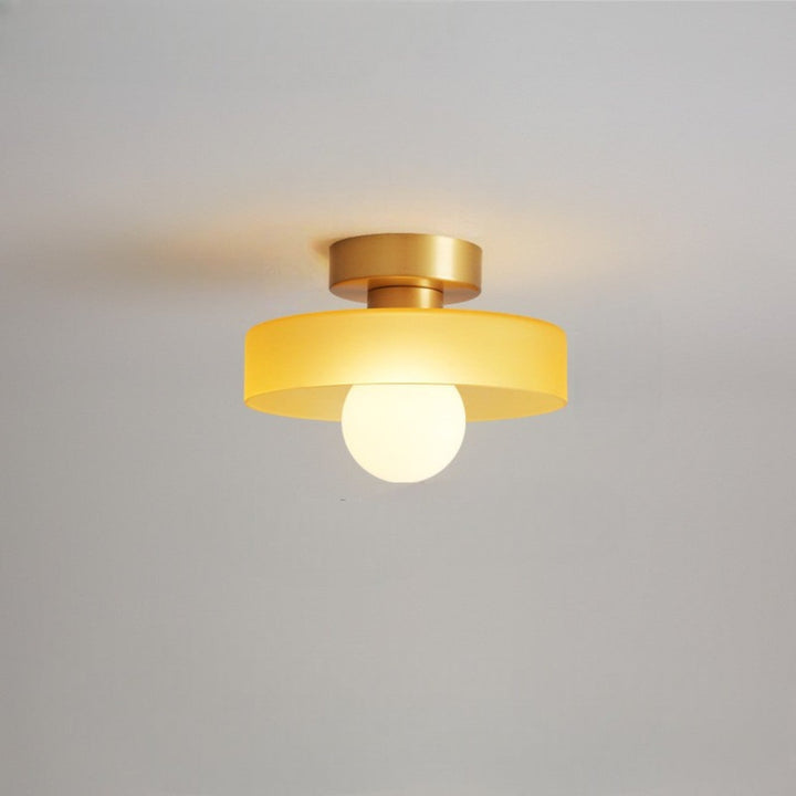 Bauhaus Round Glass Ceiling Light Modern Design - Ceiling Light - Gold/Orange - Seravelle Home