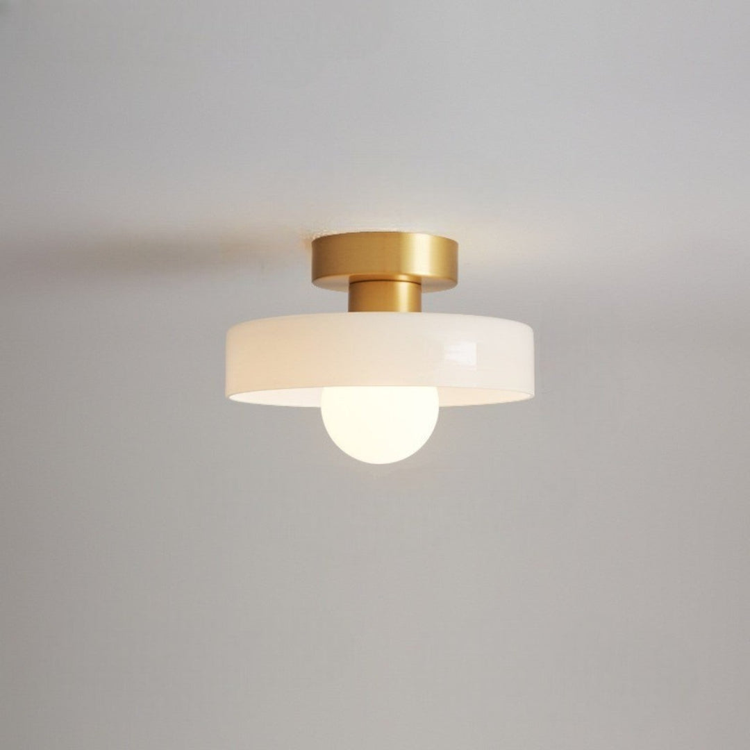 Bauhaus Round Glass Ceiling Light Modern Design - Ceiling Light - Gold/White - Seravelle Home