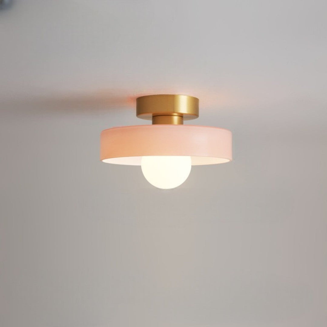 Bauhaus Round Glass Ceiling Light Modern Design - Ceiling Light - Gold/Pink - Seravelle Home