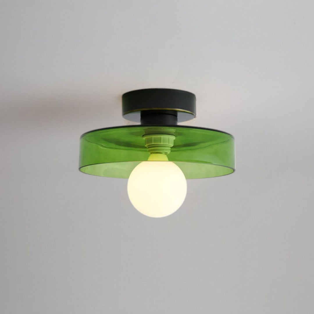 Bauhaus Round Glass Ceiling Light Modern Design - Ceiling Light - Black/Green - Seravelle Home
