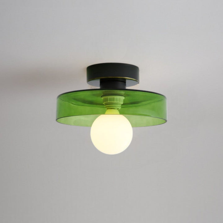 Bauhaus Round Glass Ceiling Light Modern Design - Ceiling Light - Black/Green - Seravelle Home