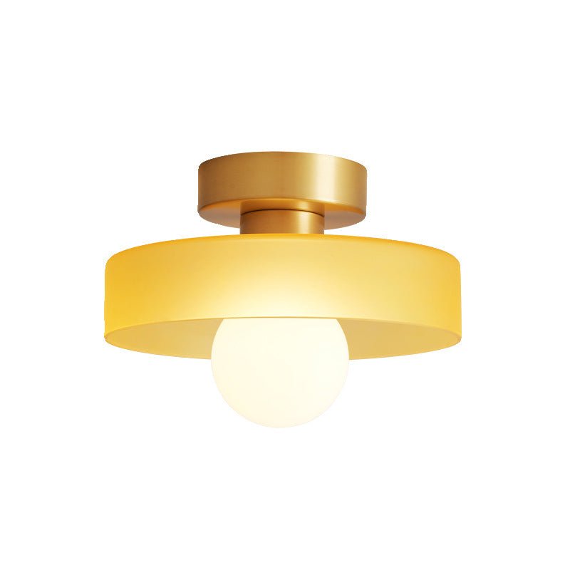 Bauhaus Round Glass Ceiling Light Modern Design - Ceiling Light - Gold/Orange - Seravelle Home