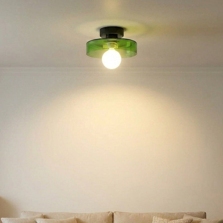 Bauhaus Round Glass Ceiling Light Modern Design - Ceiling Light - Black/Green - Seravelle Home