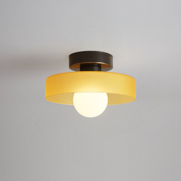 Bauhaus Round Glass Ceiling Light Modern Design - Ceiling Light - Black/Orange - Seravelle Home