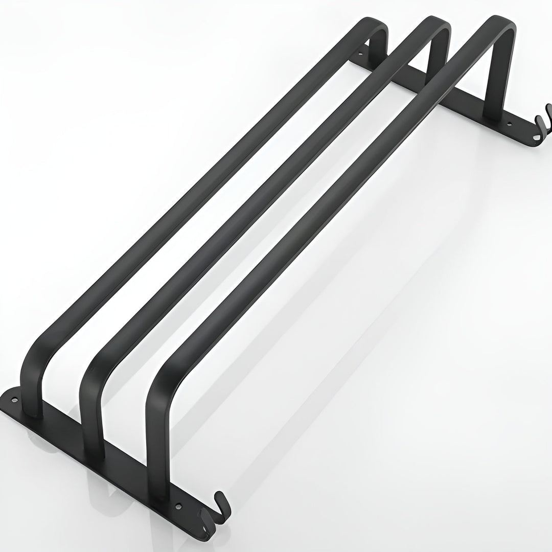 Black Wall Towel Rack for Bathroom - Towel Holder - 2 Levels - Seravelle Home