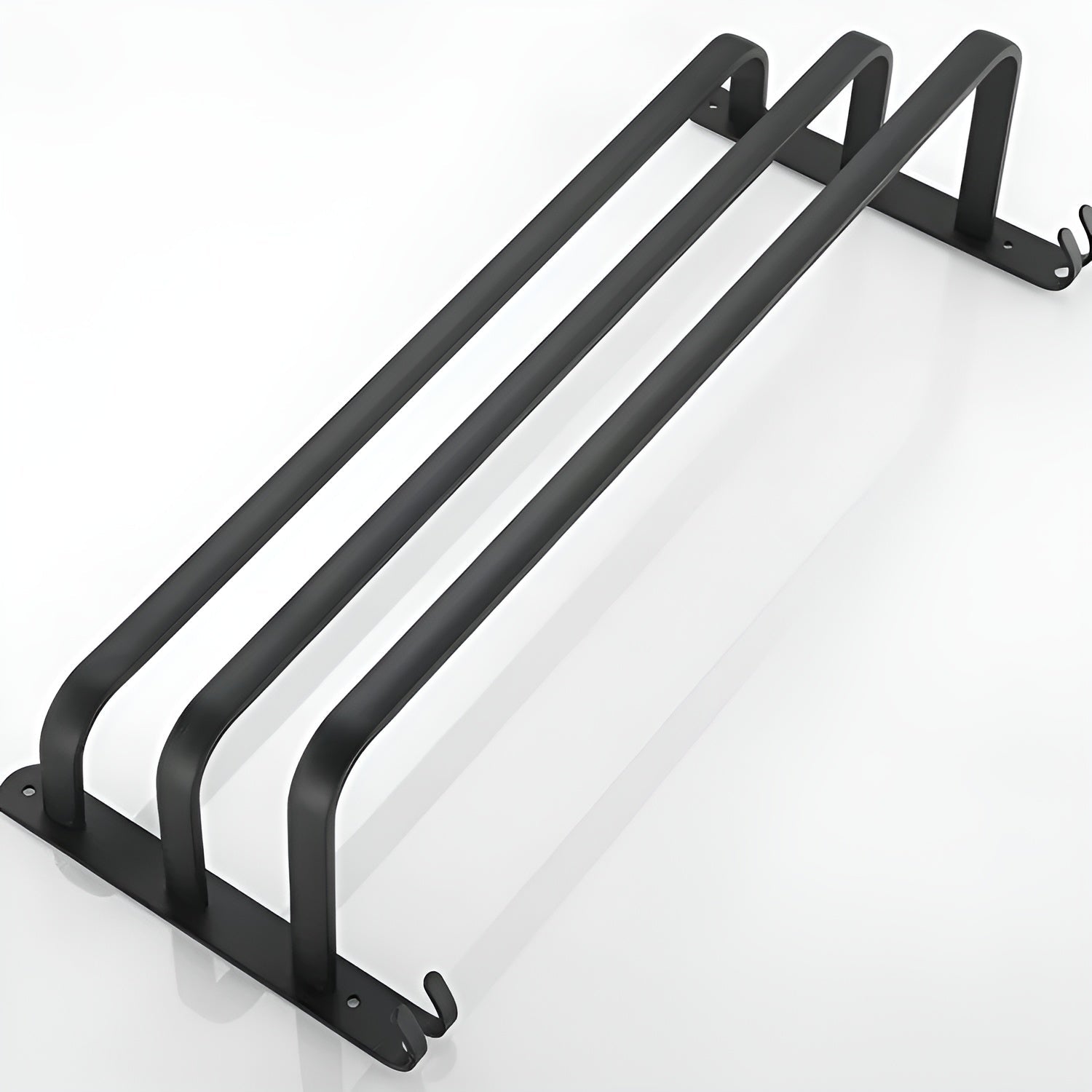 Black Wall Towel Rack for Bathroom - Towel Holder - 2 Levels - Seravelle Home