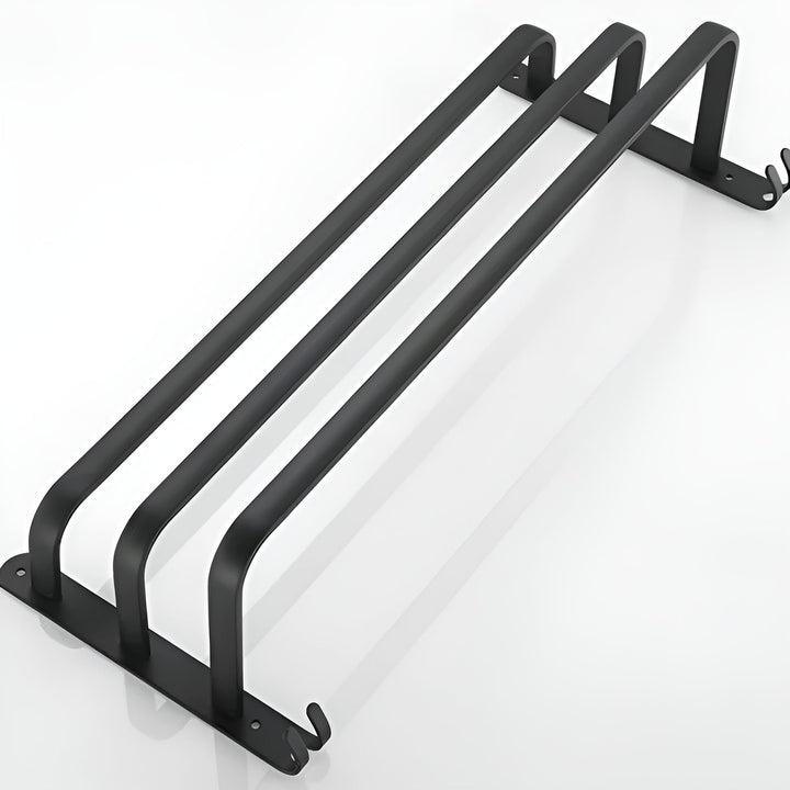 Black Wall Towel Rack for Bathroom - Towel Holder - 2 Levels - Seravelle Home