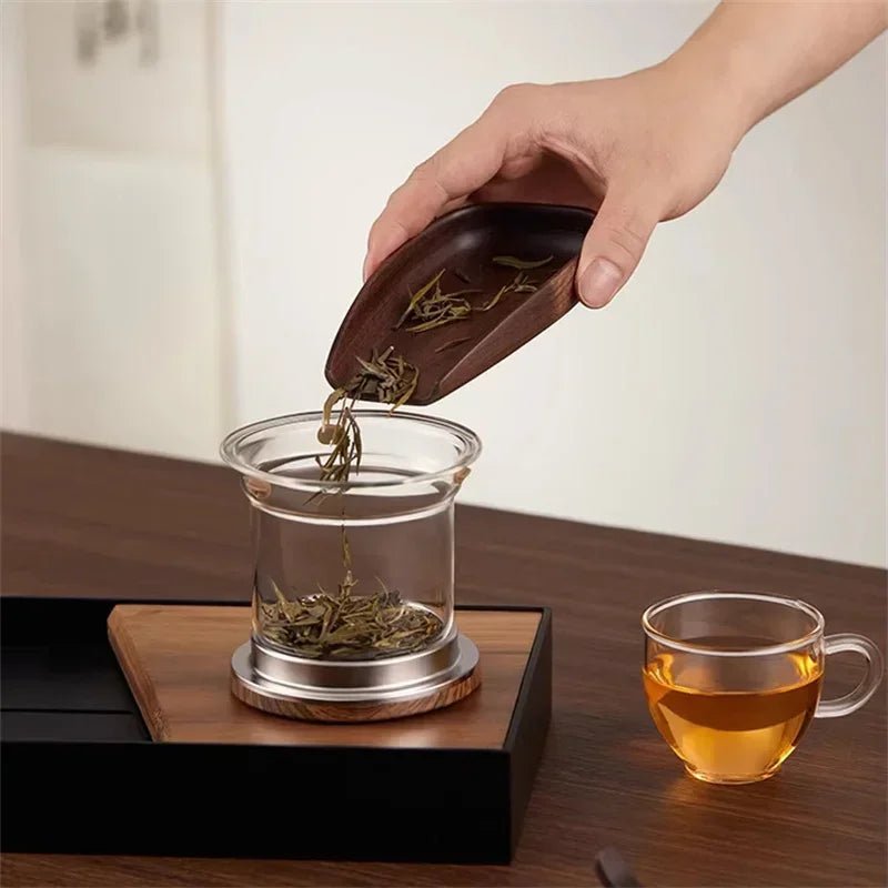 Borosilicate Teapot with Stainless Steel Infuser and Natural Wood Handle - Teapot - 550 ml - Seravelle Home