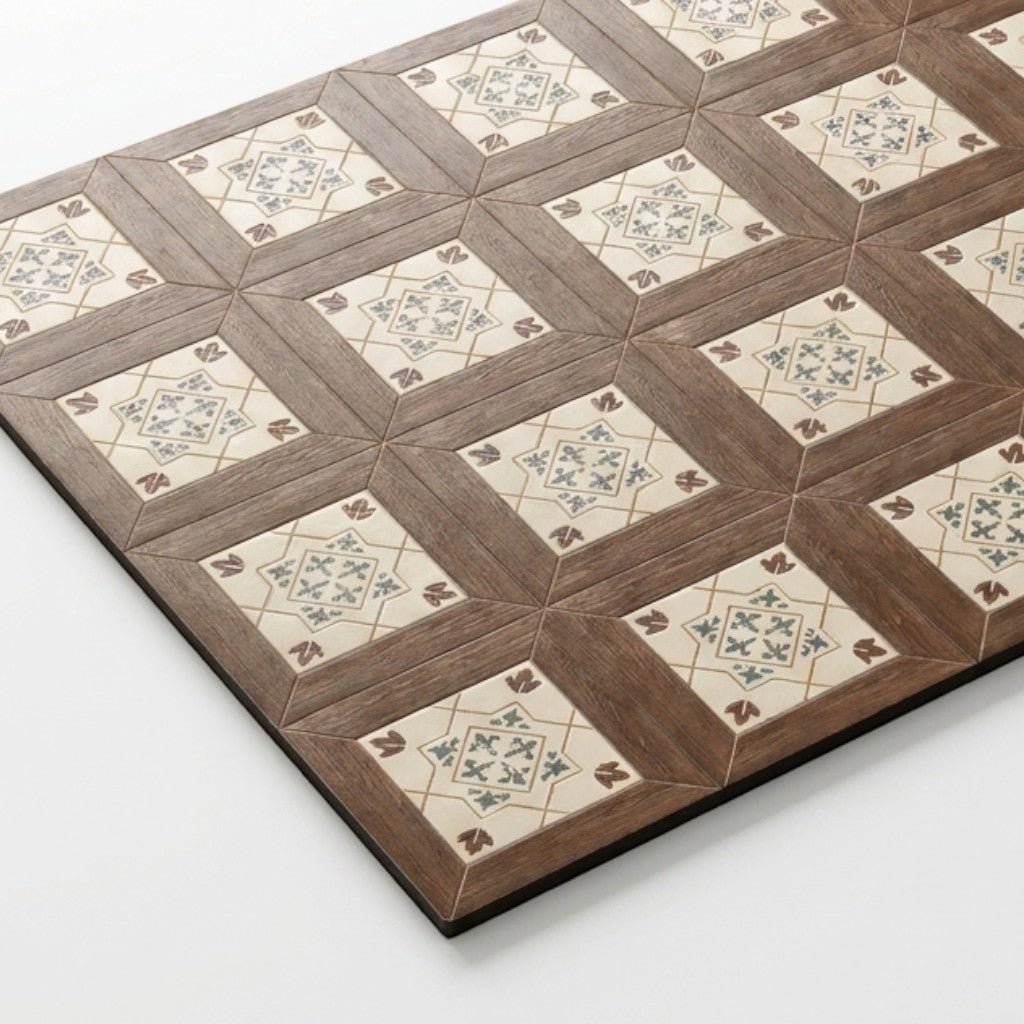 Coffee Machine Mat with Absorbent Design and Retro Pattern - Kitchen mat - Wood Tiles - Seravelle Home