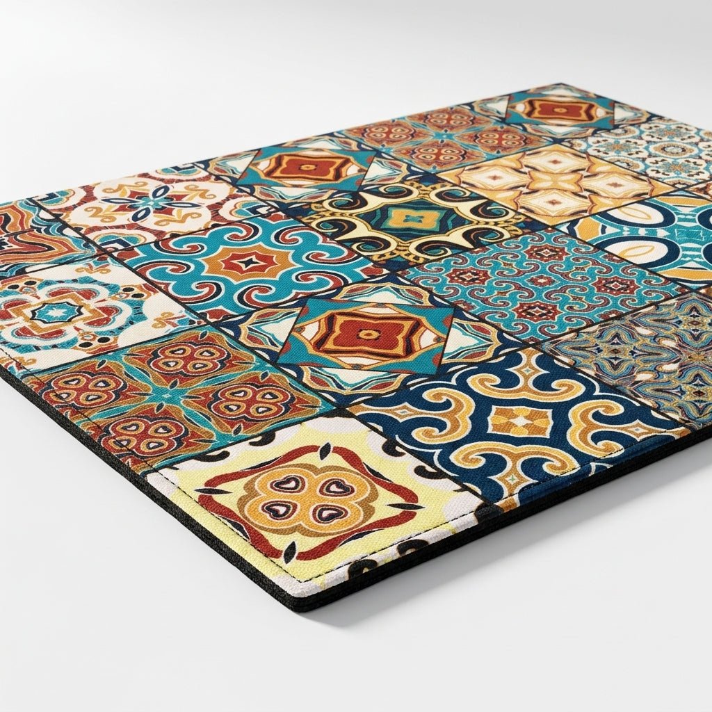 Coffee Machine Mat with Absorbent Design and Retro Pattern - Kitchen mat - Mandala Patch - Seravelle Home