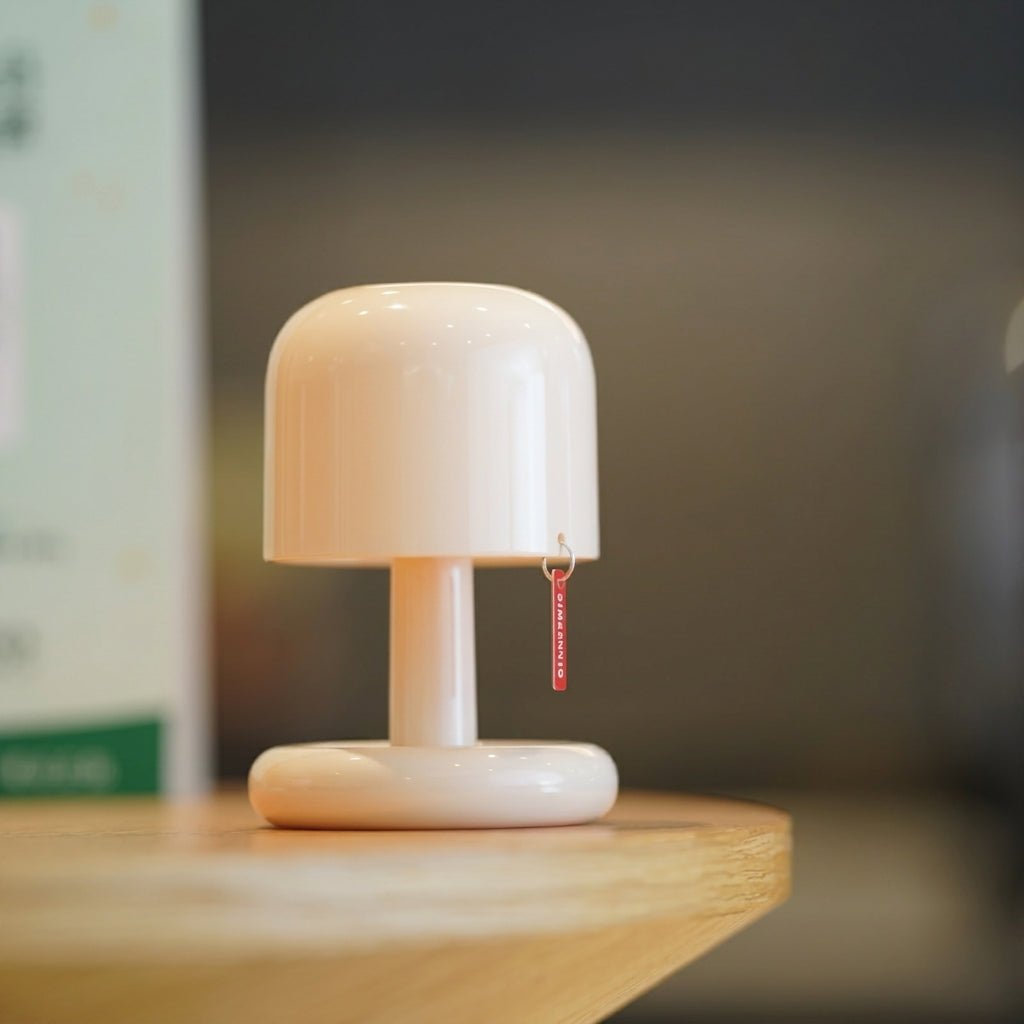 Compact Retro Table Lamp with Round Base and Mushroom Shade - Table Lamp - Seravelle Home
