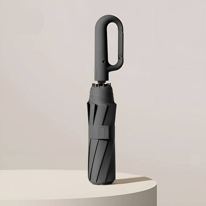 Compact Umbrella with Practical Ring Handle - Umbrella - Black - Seravelle Home