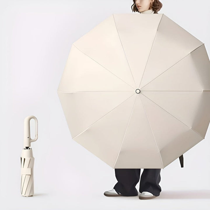 Compact Umbrella with Practical Ring Handle - Umbrella - Beige - Seravelle Home