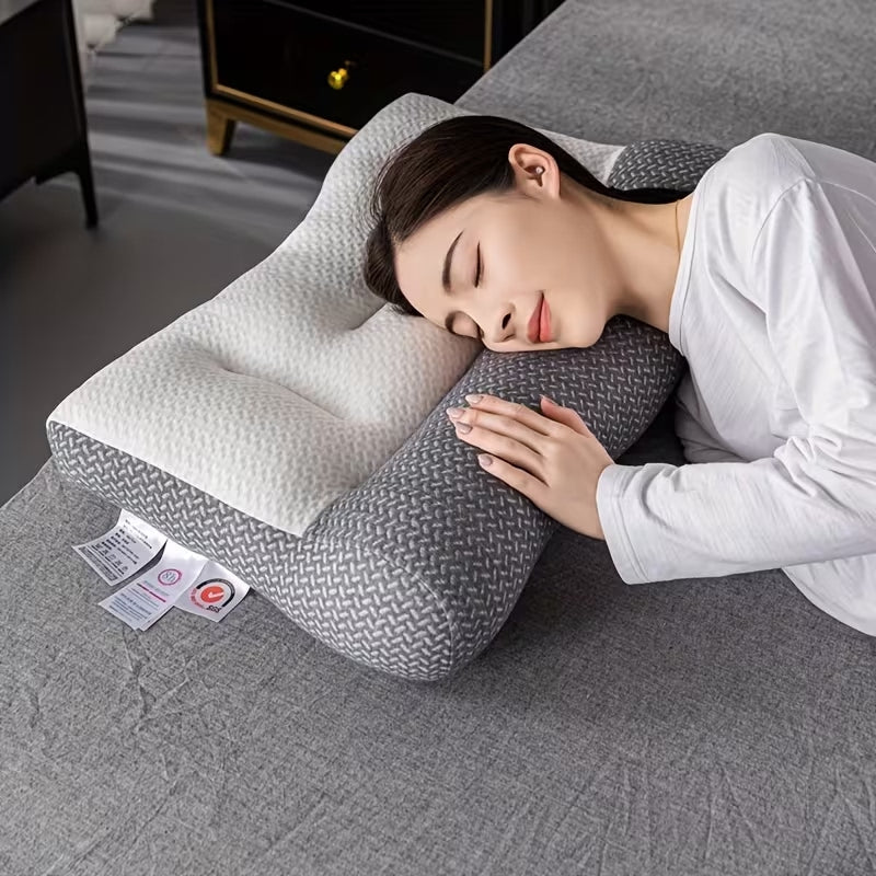 Contoured Neck Support Pillow for Side and Back Sleepers - Neck & Cervical Pillow - Seravelle Home