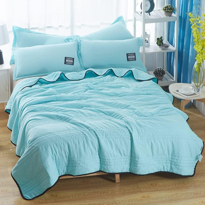 Cooling Duvet with Breathable Texture - Bedroom - Light Blue - Seravelle Home