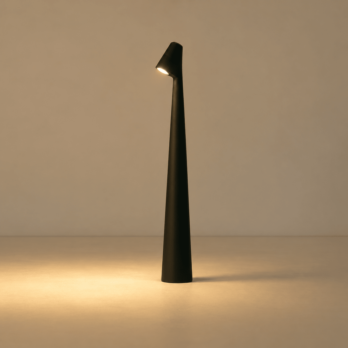Cordless Touch Table Lamp with Sculptural Nordic Design - Table Lamps - Black - Seravelle Home