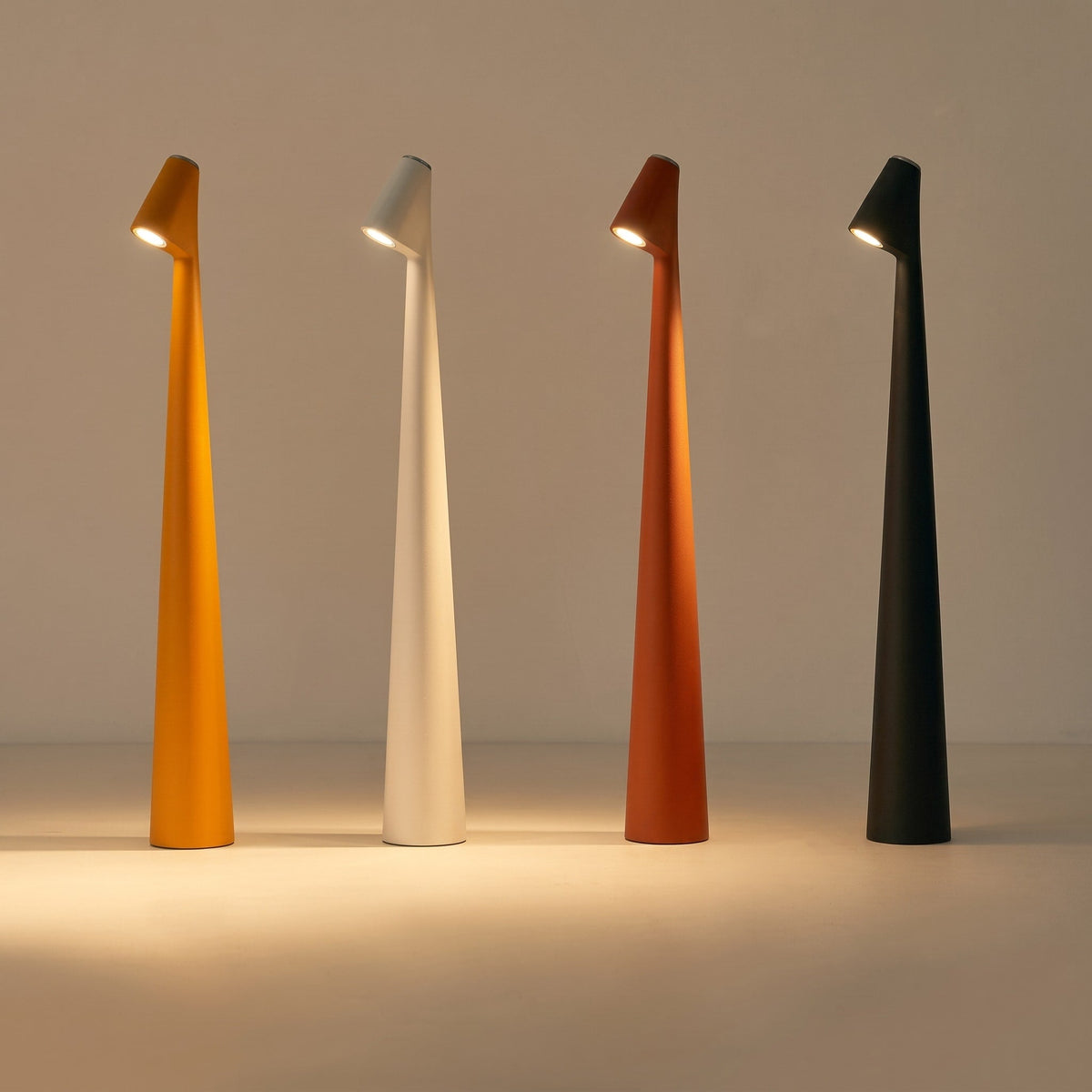 Cordless Touch Table Lamp with Sculptural Nordic Design - Table Lamps - Orange - Seravelle Home