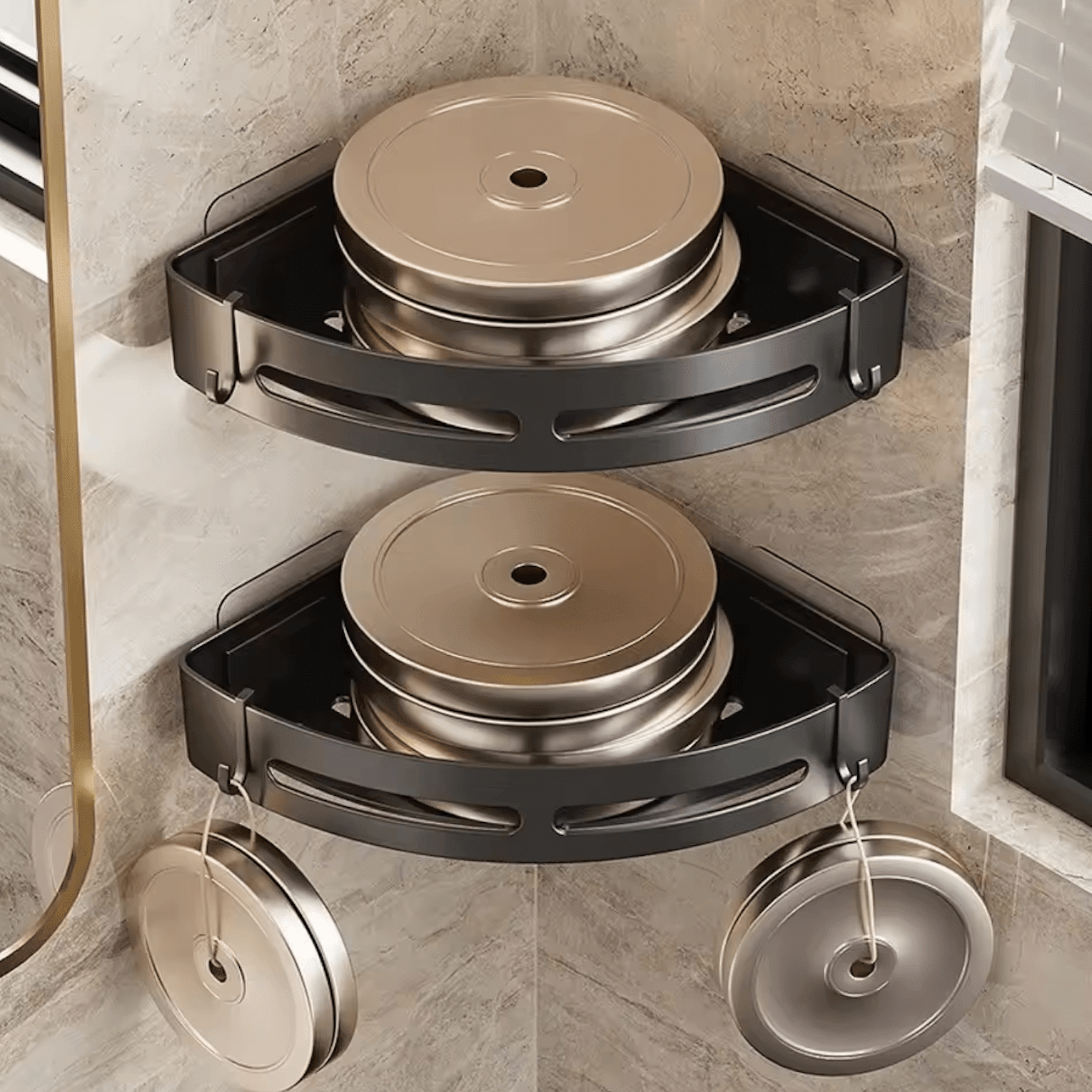 Corner Shower Shelf Without Drilling - Corner Shelf - Seravelle Home