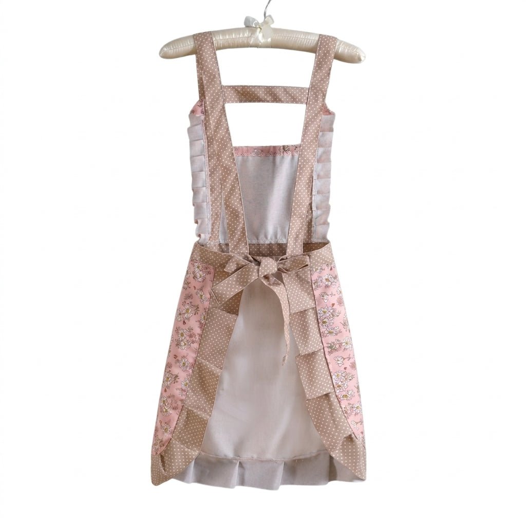 Cotton Kitchen Apron – With Floral Pattern and Water - Repellent Surface - Kitchen Apron - Pink - Seravelle Home