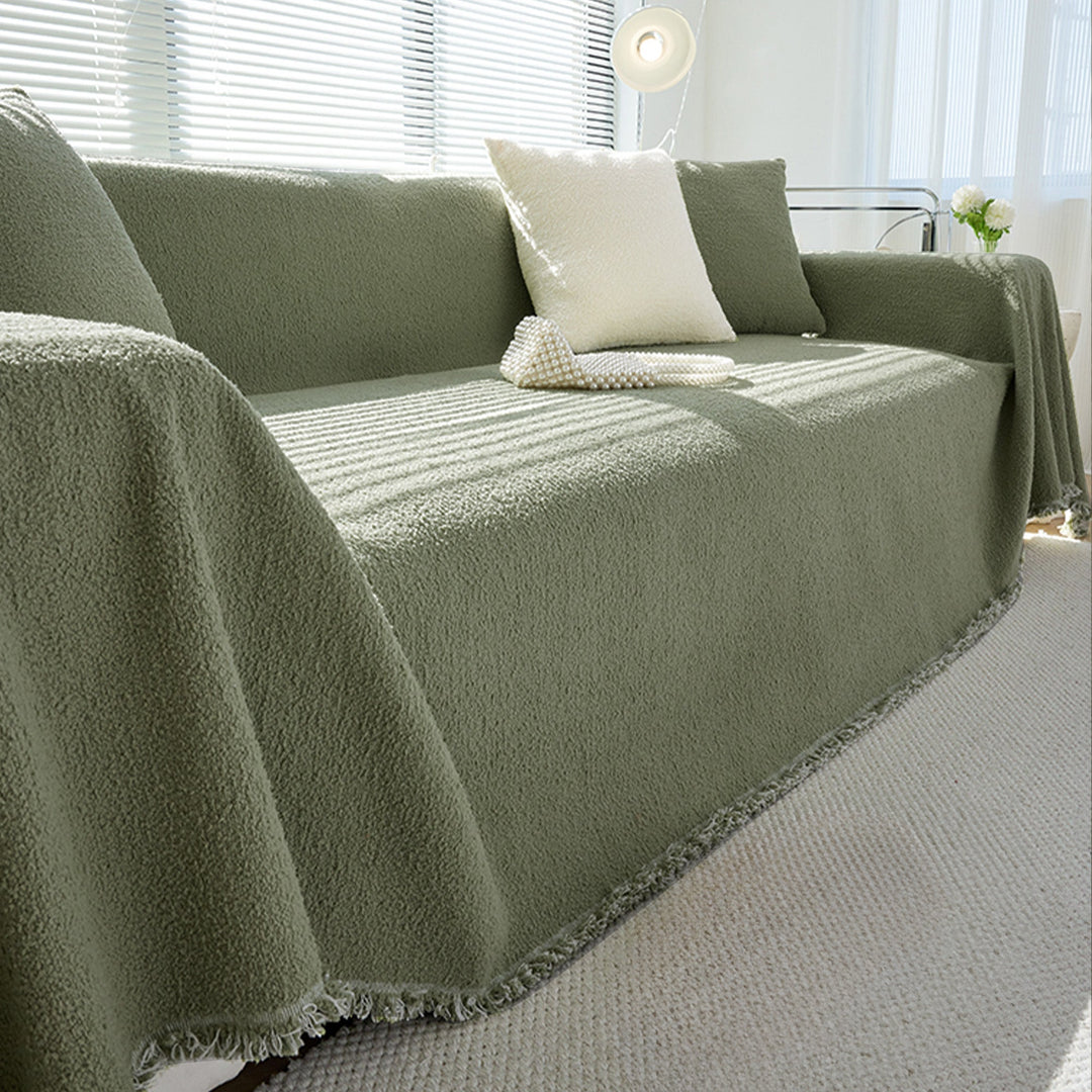 Couch Throw with Soft Textured Design - Sofa Cover - Green - Seravelle Home