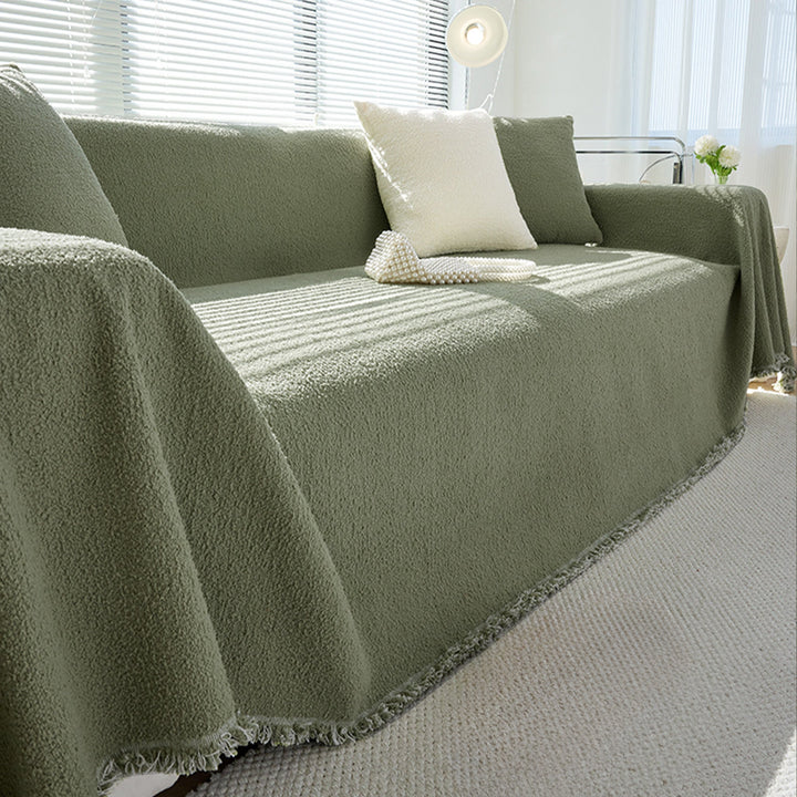 Couch Throw with Soft Textured Design - Sofa Cover - Green - Seravelle Home