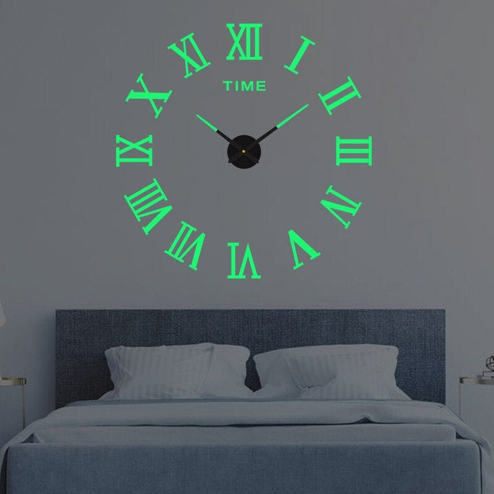 Creative 3D Wall Clock - Wall Clock - Roman - Bright - Seravelle Home