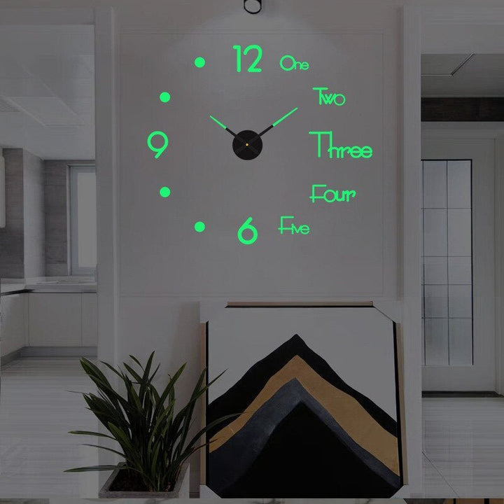 Creative 3D Wall Clock - Wall Clock - Half - Bright - Seravelle Home
