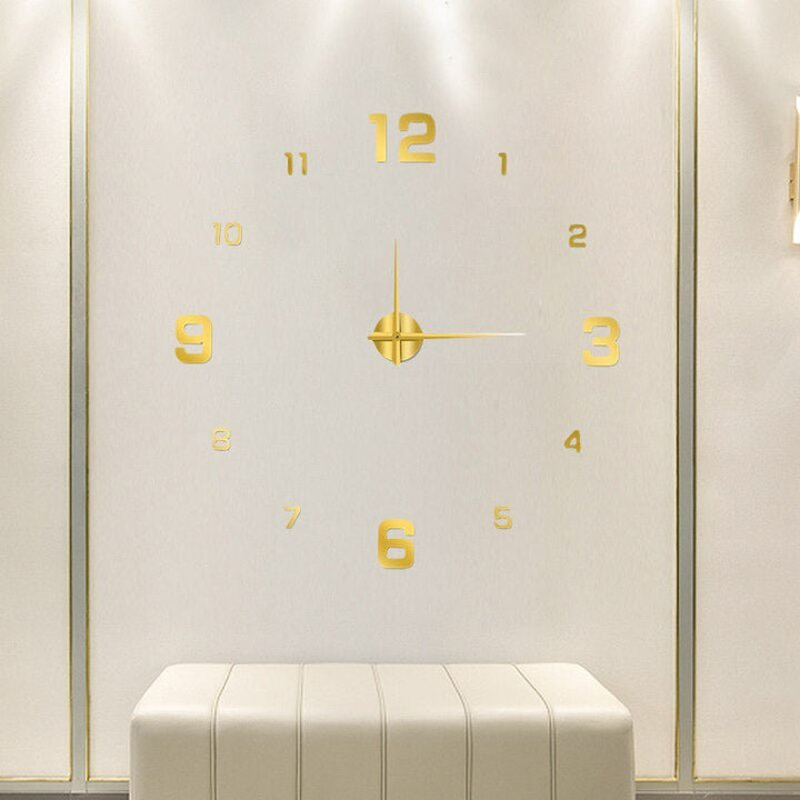 Creative 3D Wall Clock - Wall Clock - Numbered - Gold - Seravelle Home