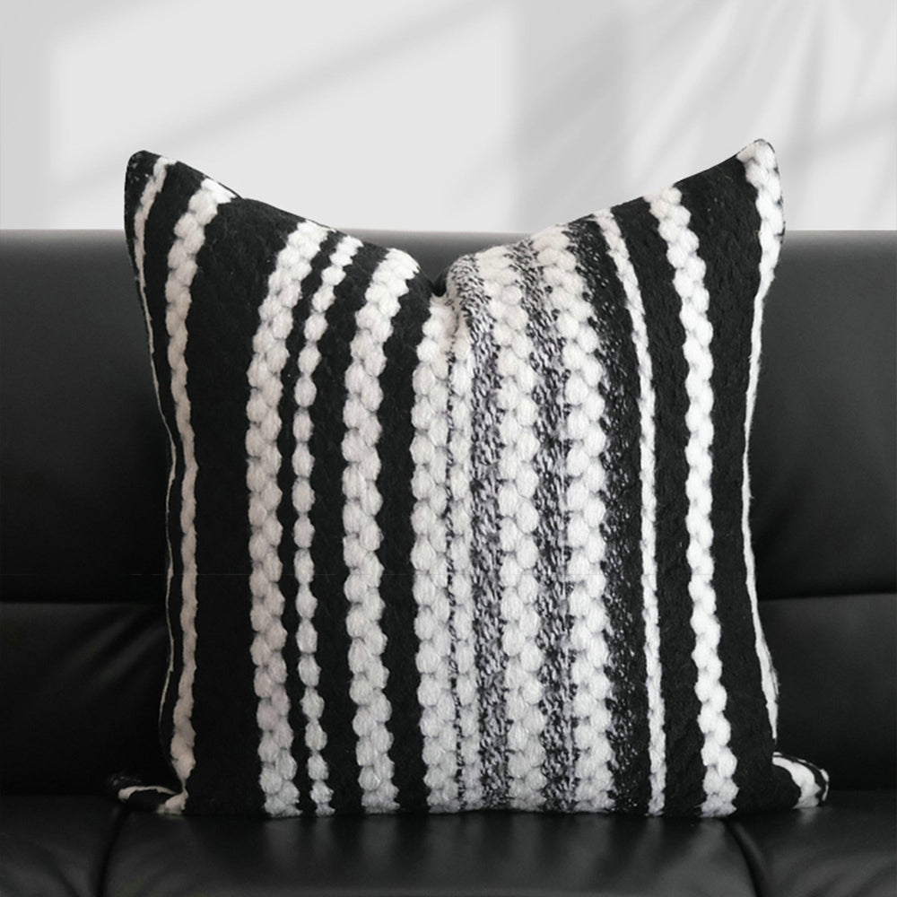 Cushion Cover with Abstract Embroidery and Concealed Zip - Pillowcases - Polka Dot Squares - Seravelle Home