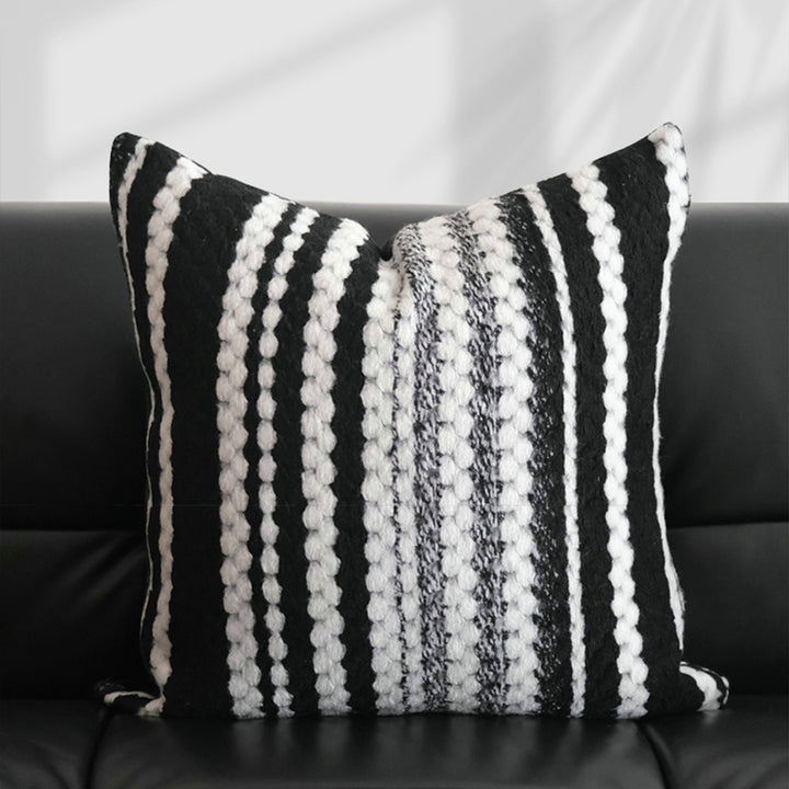 Cushion Cover with Abstract Embroidery and Concealed Zip - Pillowcases - Polka Dot Squares - Seravelle Home