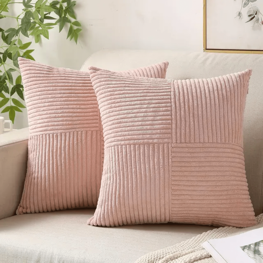 Cushion Cover with Textured Pattern - Cushion Cover - Pink - Seravelle Home