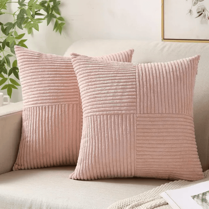 Cushion Cover with Textured Pattern - Cushion Cover - Pink - Seravelle Home
