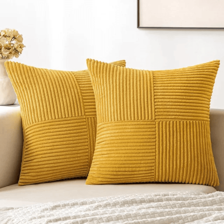 Cushion Cover with Textured Pattern - Cushion Cover - Yellow - Seravelle Home